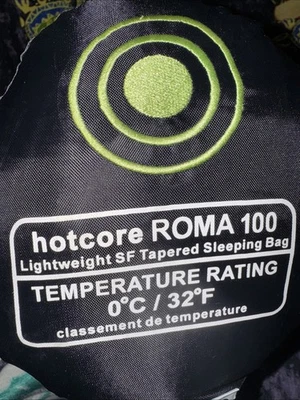 Hotcore Roma 100 Lightweight Tapered Sleeping Bag 32f Green New - Image 1 of 4