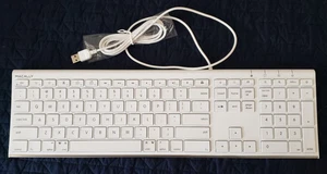 Macally Ultra Slim White USB Wired Computer Keyboard For Apple MAC OS /Windows - Picture 1 of 9