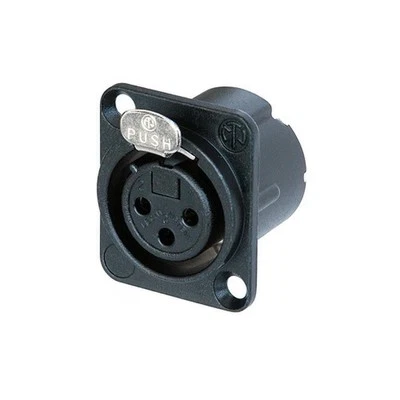 Conector de montaje en panel/chasis Neutrik NC3FD-LX-BAG 3 pines hembra XLR negro/plateado Foto 1 de 2