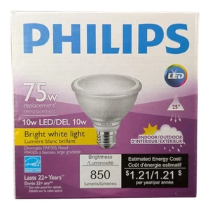 Philips Dimmable PAR30S Indoor/ Outdoor Bright White Light Bulb 75w/10w LED - Picture 1 of 6