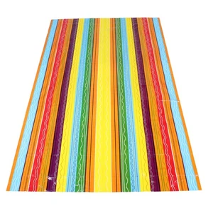 3 Pcs Mexican Striped Tablecloth Rectangular Carnival Plastic Fiesta - Picture 1 of 12