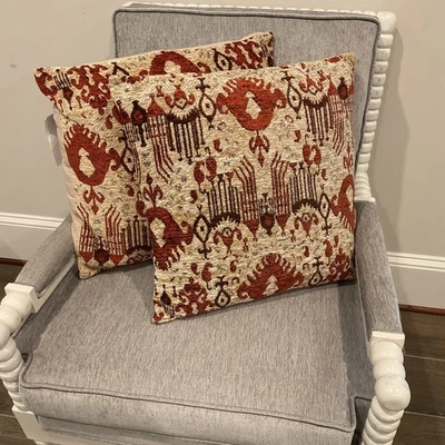 Juego de almohadas de chenilla hechas a mano de 20" x 20" Foto 1 de 2