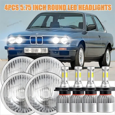 4 PIEZAS 5-3/4 5.75" blanco h4 faros LED haz alto/bajo para BMW 325i 528i 535i E30 Foto 1 de 4