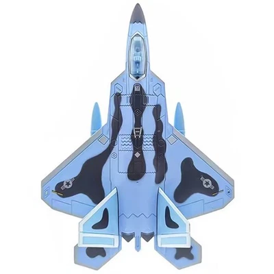 1:100 Aviation Aircraft Model F-22 Alloy Fighter Aircraft Sound&Light Pull Back - Image 1 of 4