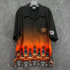 Camisa vintage 2003 Dragonfly X Jack Daniels botella de whisky abotonada Y2K AOP XL - Imagen 1 de 11