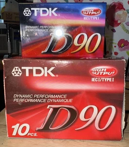 11 Pk TDK D90 Blank Cassette Tapes High Output IECI/TYPE I. 10 Pk + 1 Extra - Picture 1 of 6