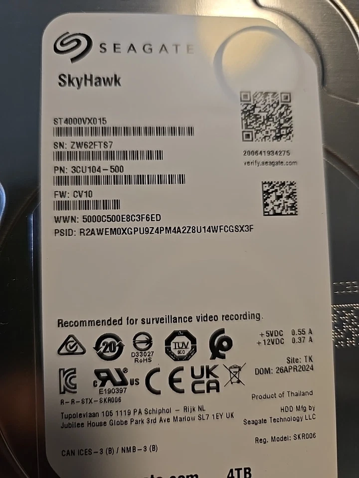 SEAGATE Skyhawk ST4000VX015 External Hard Drive - Image 1 of 1