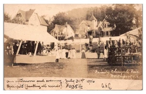 NORTHPORT, LONG ISLAND NEW YORK - TRINITY CHURCH FAIR - 1906 REAL PHOTO POSTCARD - Picture 1 of 2