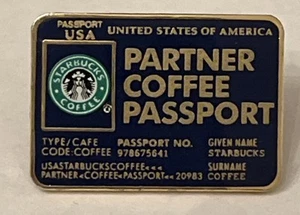 Starbucks Early 2000’s Partner Coffee Passport Old Logo Pin - Picture 1 of 2