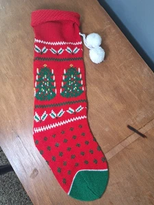 vintage knit Christmas stocking - Picture 1 of 4