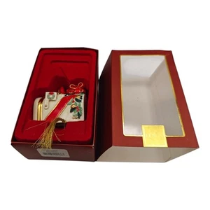 REPAIRED Lenox Yuletide Greetings Hinged Mailbox with Cardinal Ornament - Picture 1 of 13