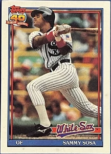 1991 TOPPS #414 SAMMY SOSA ERROR WRONG BIRTHDAY CHICAGO CUBS - Picture 1 of 2