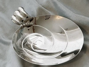 Tiffany & Co Sterling Silver Side Dish – 167g – Art Nouveau Scroll Handle - Picture 1 of 3