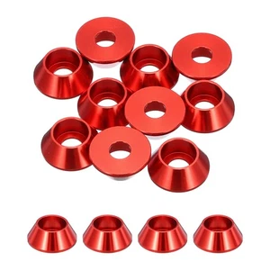 10 x Rondelle Tazza Cono M6,Guarnizioni Alluminio Anodizzato per Vite RC Rosso Scuro - Foto 1 di 7