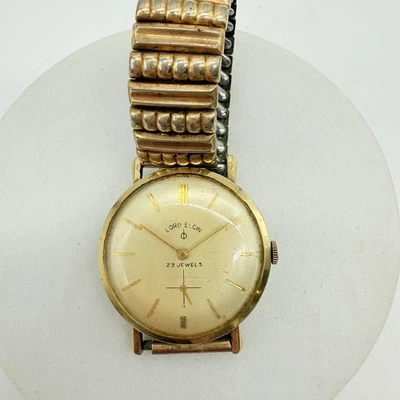 Antike Lord Elgin Herren Armbanduhr 14K Gold 23 Jewel 770 FOR PARTS REPAIR - Bild 1 von 4
