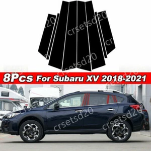 8PCS Window Pillar Posts Molding Black Cover Door Trims For Subaru XV 2018-2021 - Picture 1 of 8