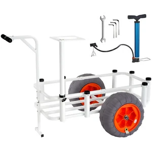 VEVOR Carrello da Pesca da Spiaggia con Portacanne da Pesca Pieghevole 158,75kg - Bild 1 von 12