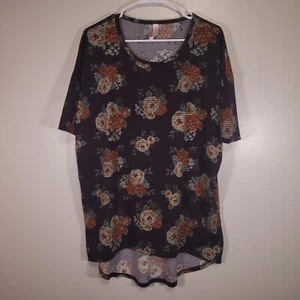LulaRoe Simply bequeme Damen Oversize M marine Blumen Rosen Hi-Lo Tunika Top - Bild 1 von 5