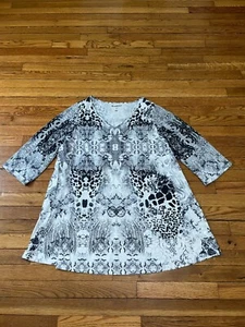 Camicetta donna Roaman's taglia media scollo a V manica 3/4 tunica top leggera - Foto 1 di 4