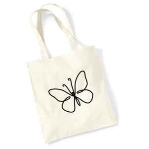 Jutebeutel Schmetterling Silhouette Tasche Baumwolle Geschenkidee Souvenir Präse - Picture 1 of 36
