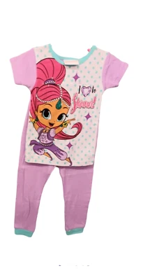 Conjunto de pijama Shimmer & Shine-3T niñas 2 piezas-púrpura-mangas cortas-pantalones largos Foto 1 de 3