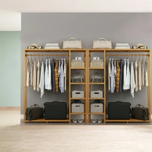 Clothes Garment Coat Hanger Rack Organiser Hat Hook Stand Shoes Storage Wooden - Picture 1 of 12