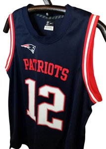Seltenes Nike TOM BRADY Basketball Trikot New England Patriot Herren Gr. LARGE blau rot - Bild 1 von 18