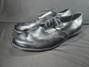 Brooks Brother England 975 Wingtip Black Leather Sz 44 D EUR 10 US - Picture 1 of 15