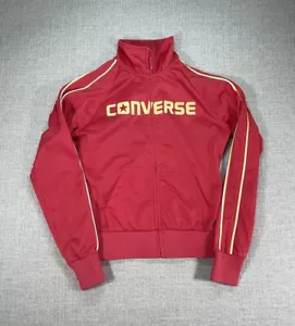 Converse Jacke Erwachsene klein rot langarm hellbrauner Pullover mit Reißverschluss klassisch Damen - Bild 1 von 5