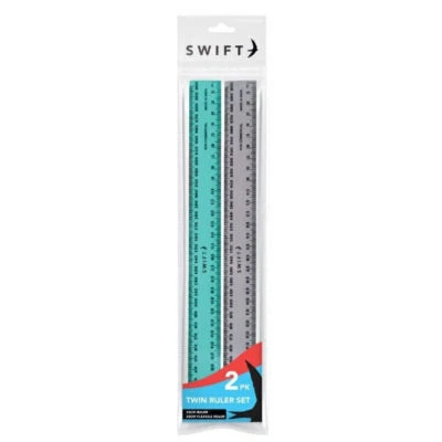Twin Ruler Set 2 Pack 30cm Flexible Rigid School Exam Lines Rulers. - Image 1 of 4