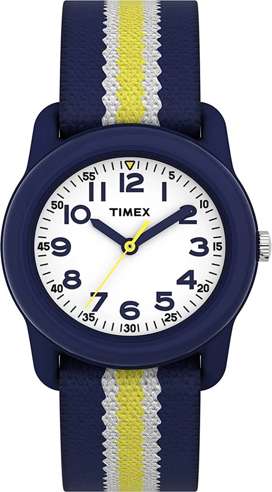 Timex Tw7c05800 Kid's Blue Nylon Striped Elastic Watch Tw7c058009j