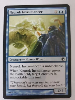 MTG Magic The Gathering Card Neurok Invisimancer Creature Human Wizard Blue 2010 - Image 1 of 2