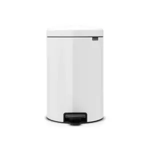 NewIcon 5.3 Gal. White Steel Step-On Trash Can - Picture 1 of 12