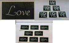 25 x Love word stencils (3 designs) for etching glass present Valentine lovebird