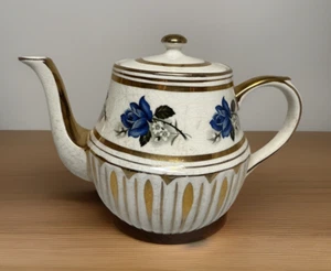 Vintage Arthur Wood Teapot Painted Blue Flowers Made in England #4997 - Picture 1 of 14