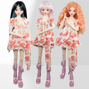 1/3 BJD Puppe Spielzeug 56 cm Glitzer braune Augen Mädchen Puppe mit abnehmbaren Kleid Schuhe Perücken - Bild 1 von 36