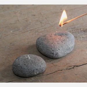 2 velas velas de mesa velas de candelabro decoración de mesa piedras Stone Candles - Imagen 1 de 3