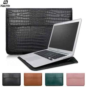 Sacoche Ordinateur Portable pour MacBook Air Pro 15,6 Pouces Cuir PU Fonction Support - Photo 1/12