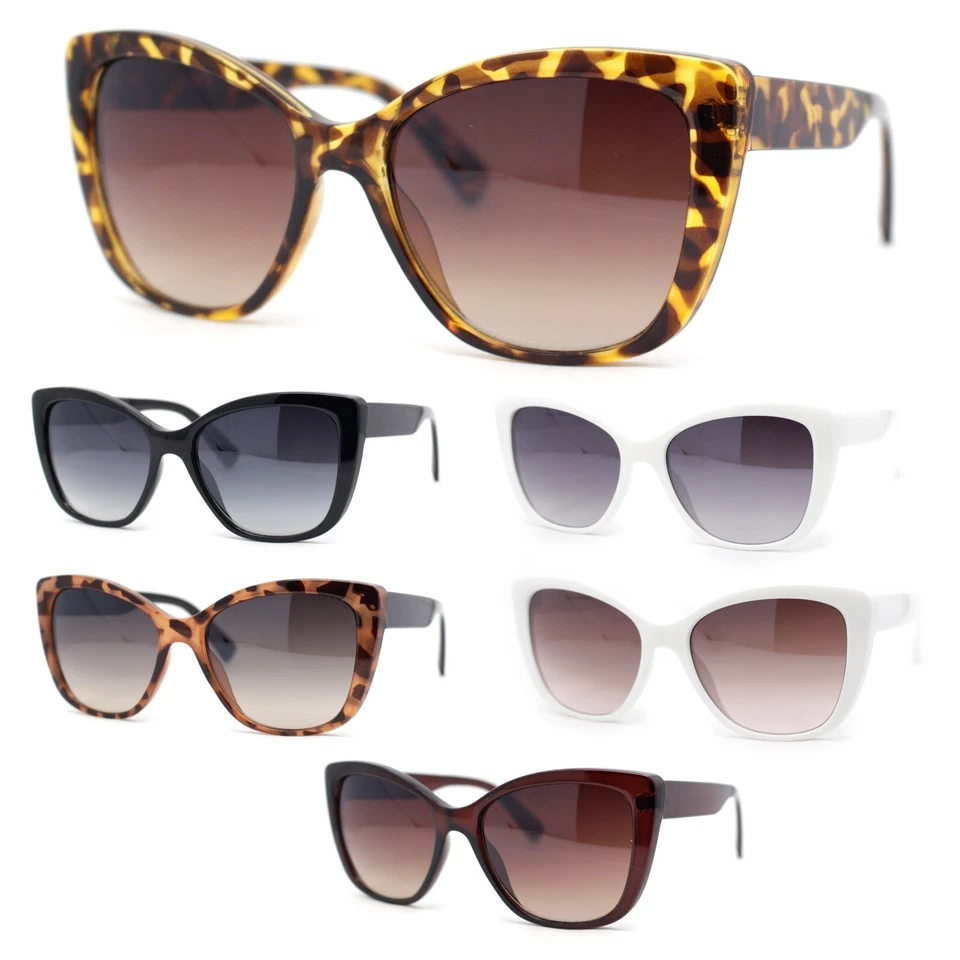 Gafas de sol elegantes de plástico de moda con ojo de gato de gran tamaño para mujer Foto 1 de 1