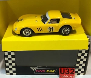 SLOT CAR PINK KAR CV010 FERRARI 250 GTO #31 SPA 1965 AMARILLO - Bild 1 von 8