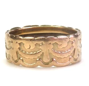 Victorian 10 Karat Rose Gold Wedding Band Ring Size 7.5 UK-O1/2 7.79MM Width - Picture 1 of 15