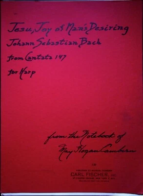 VTG SHEET MUSIC JESU, JOY OF MAN’S DESIRING J.S. BACH HARP CLASSICAL 1964 - Image 1 of 4