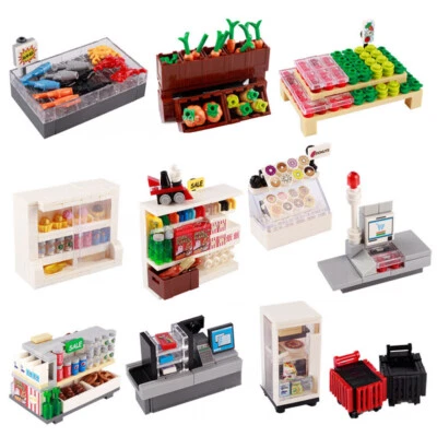 MOC City Street View Supermarket Convenience Store Store Shop Cashier Booth Bulk - Image 1 of 4