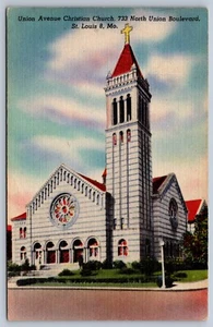 St. Louis Missouri Union Avenue christliche Kirche Postkarte - Bild 1 von 2