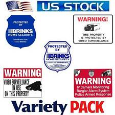 Home Security Stickers Decal signs For Windows Doors Brinks Alarm+Camera in use