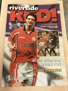 1999 Middlesbrough V Liverpool Football Programme - Picture 1 of 3