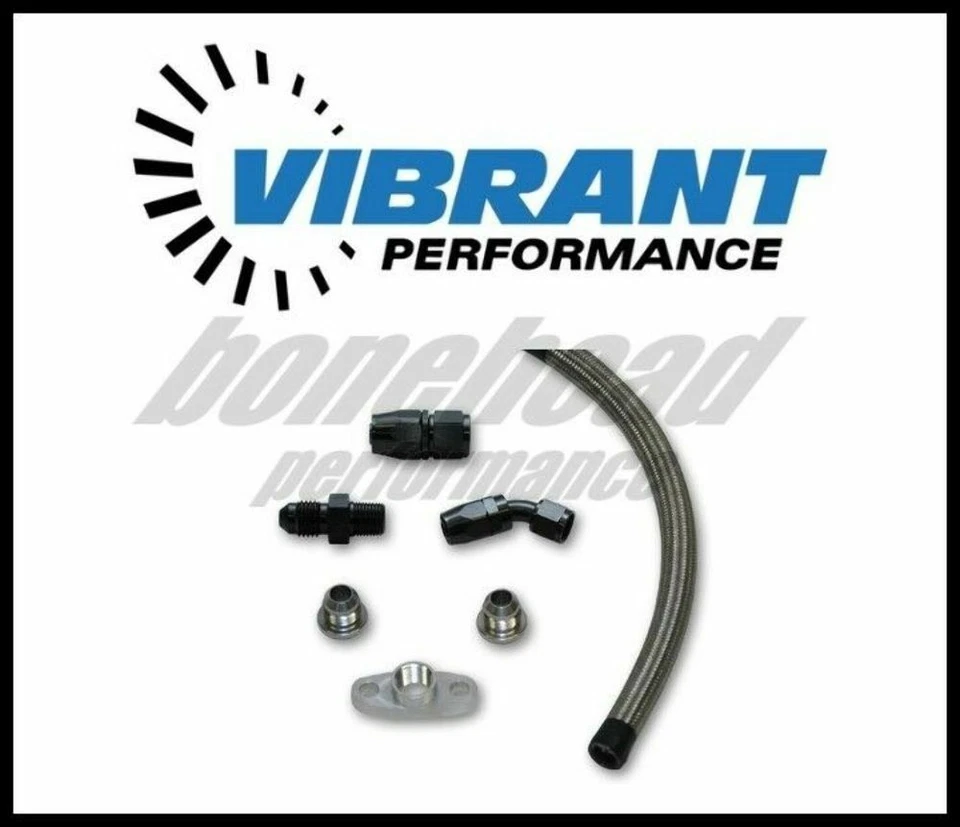 Vibrant 10280 Universal Oil Drain Kit for T3/T4 Turbos (12" long line) - Image 1 of 1