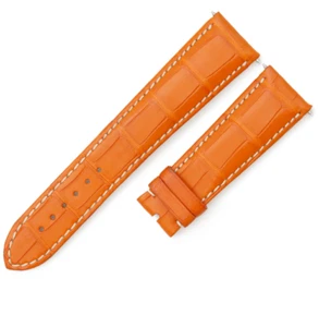 GENUINE BREGUET WATCH ORANGE LEATHER STRAP / BAND 22MM (PXL) - Picture 1 of 11
