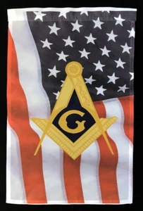 Masonic U.S. Flag Garden Flag - Picture 1 of 1