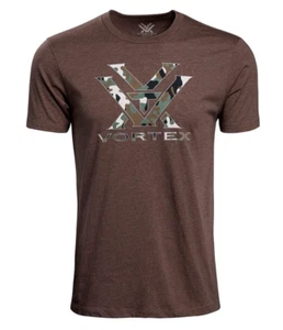 Vortex Optics Logo Short Sleeve Men Adult T-Shirts Brown Heather Camo X-Large XL - Picture 1 of 4